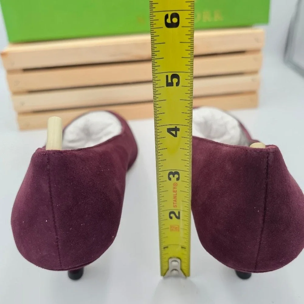 Kate Spade Dale Pumps Womens 7M Deep Russet Suede‎ Kitten Heel S420011